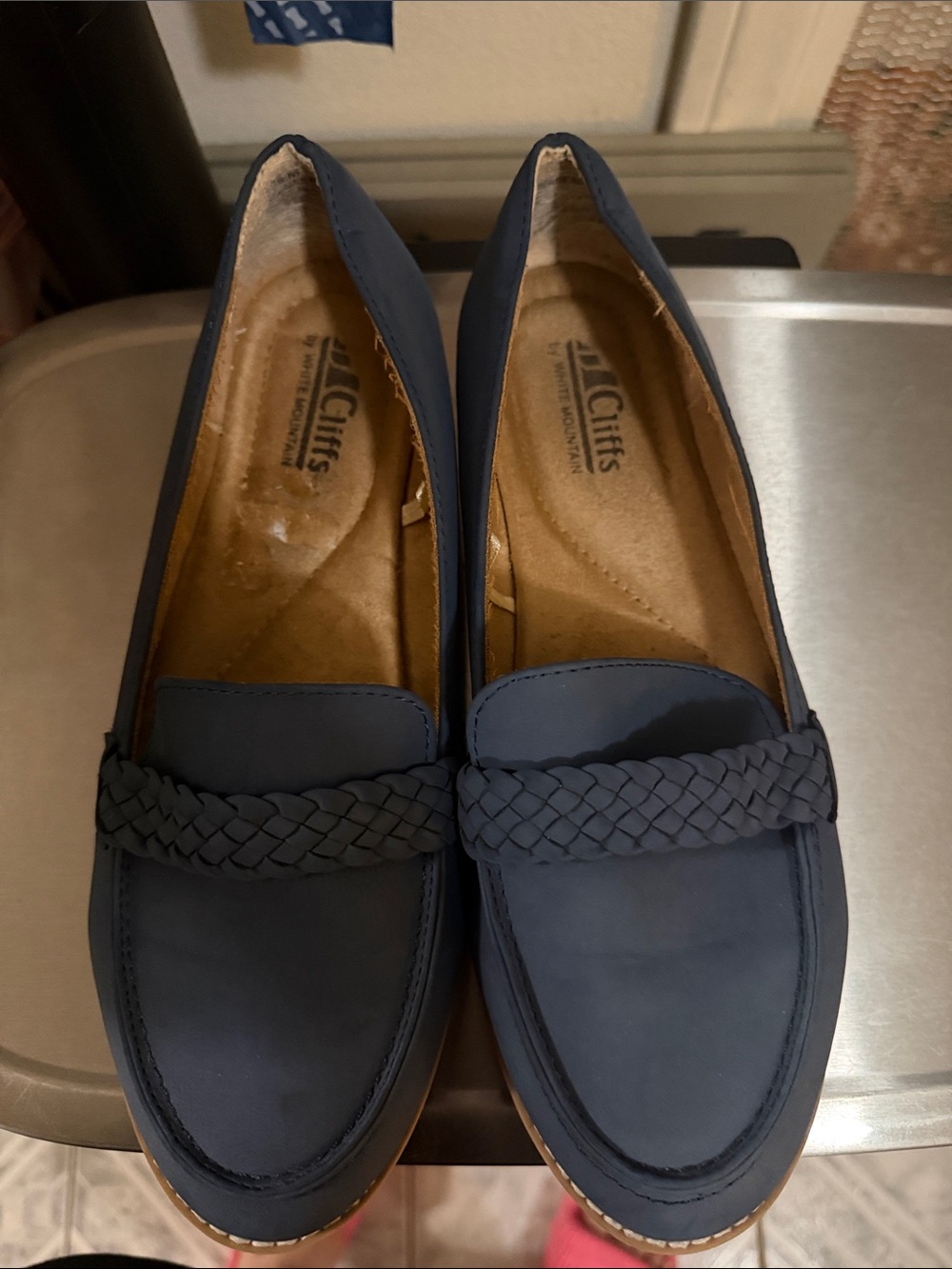 Cliffs by WHITE MOUNTAIN Navy Braided Slip-On Loafers